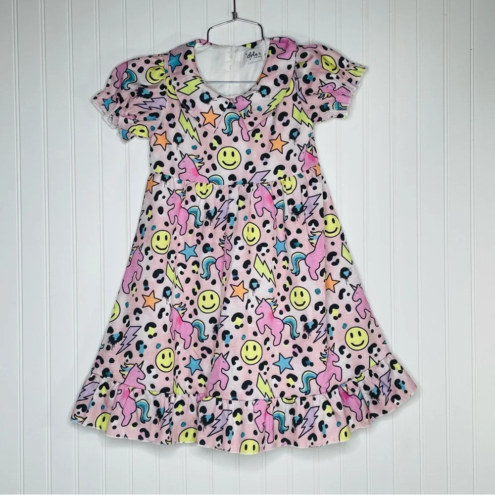 Lola + The Boys Unicorn Short Sleeve Dress - Picture 2 of 8